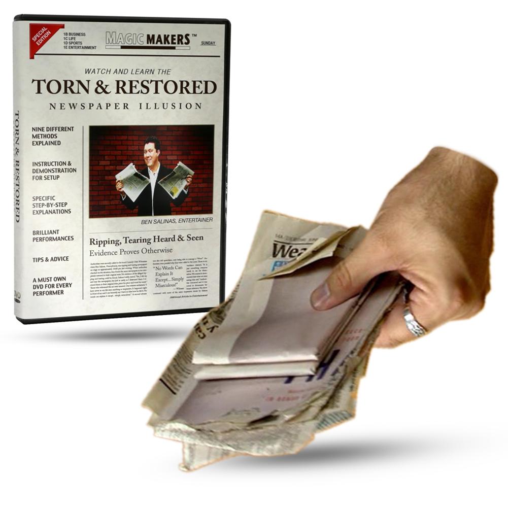 Torn & Restored Newspaper Illusion - Complete Collection of Newspaper Tricks - DVD and Digital Access Combo