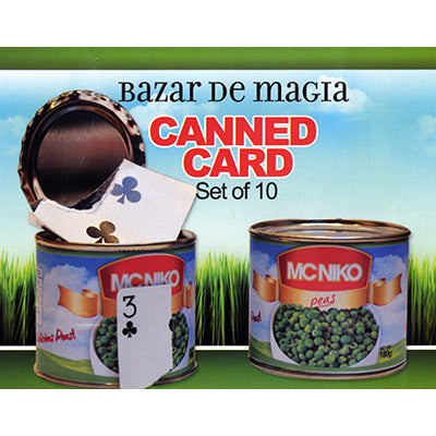 Canned Card (Red) ( Set of 10 Cans ) by Bazar de Magia - Trick