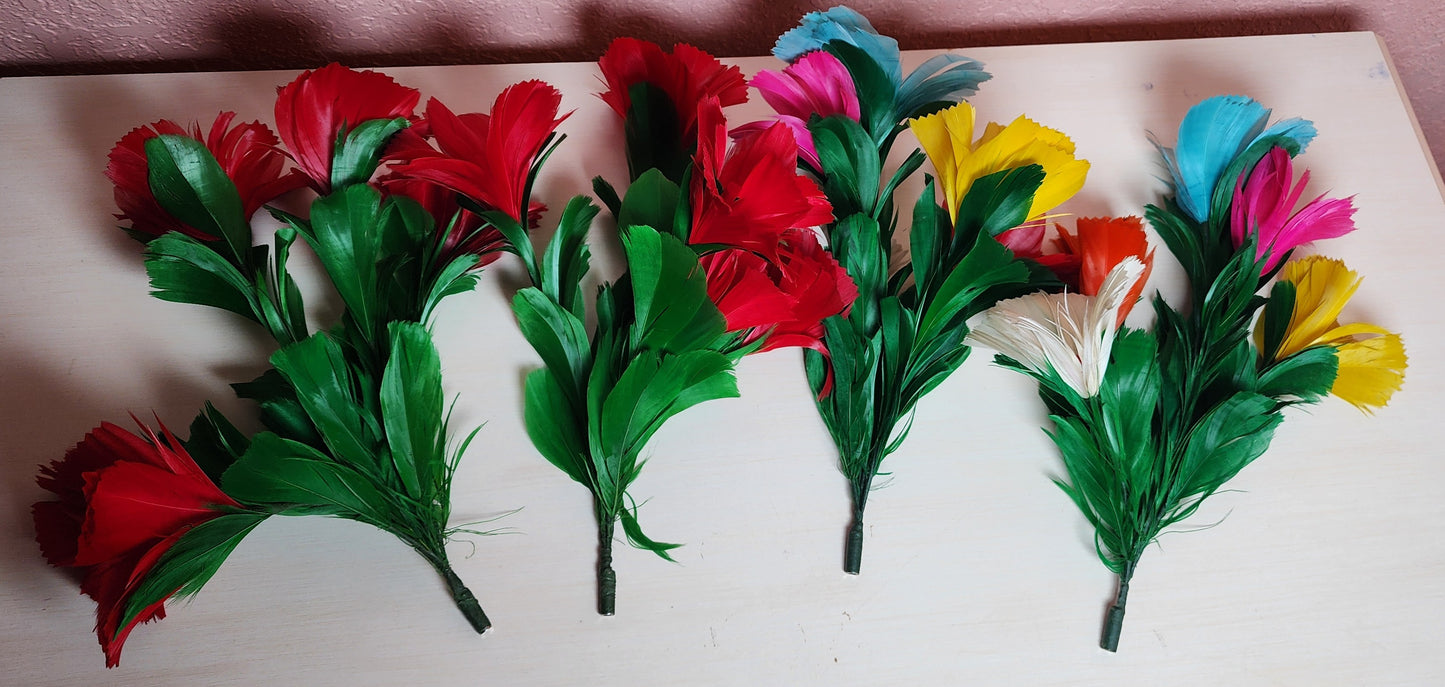 Feather Flowers - 7 In Total - Unknown Manufacturer