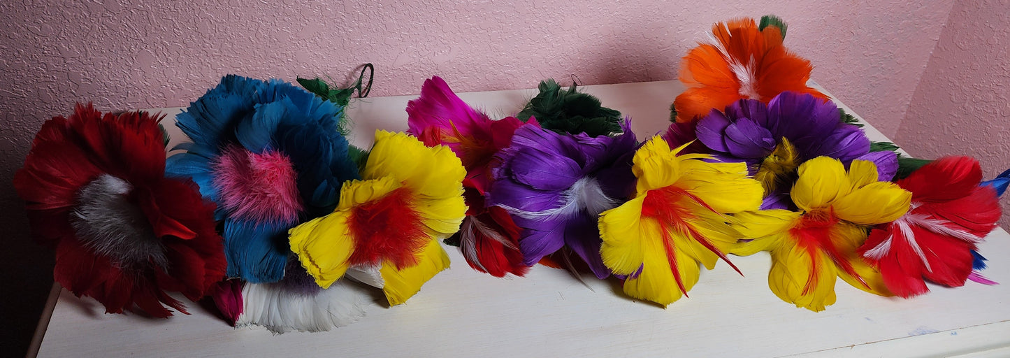 Feather Flowers - 7 In Total - Unknown Manufacturer