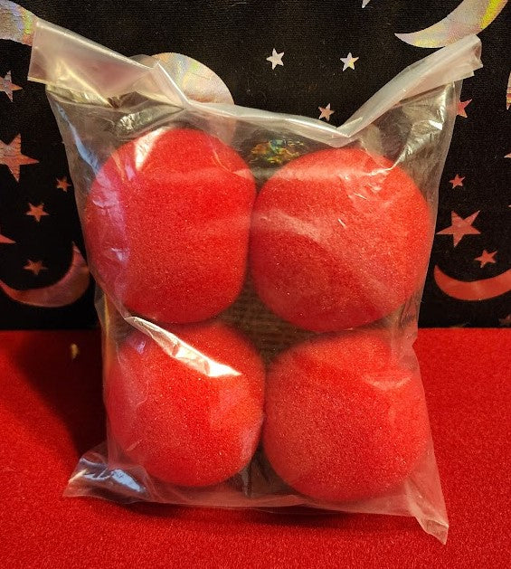 2.5  inch Super Soft Sponge Balls - Red -Pack of 4 from Magic by Gosh