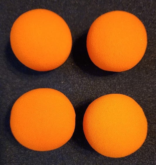 2 Inch Orange Sponge Balls Pack of 4 (black box)