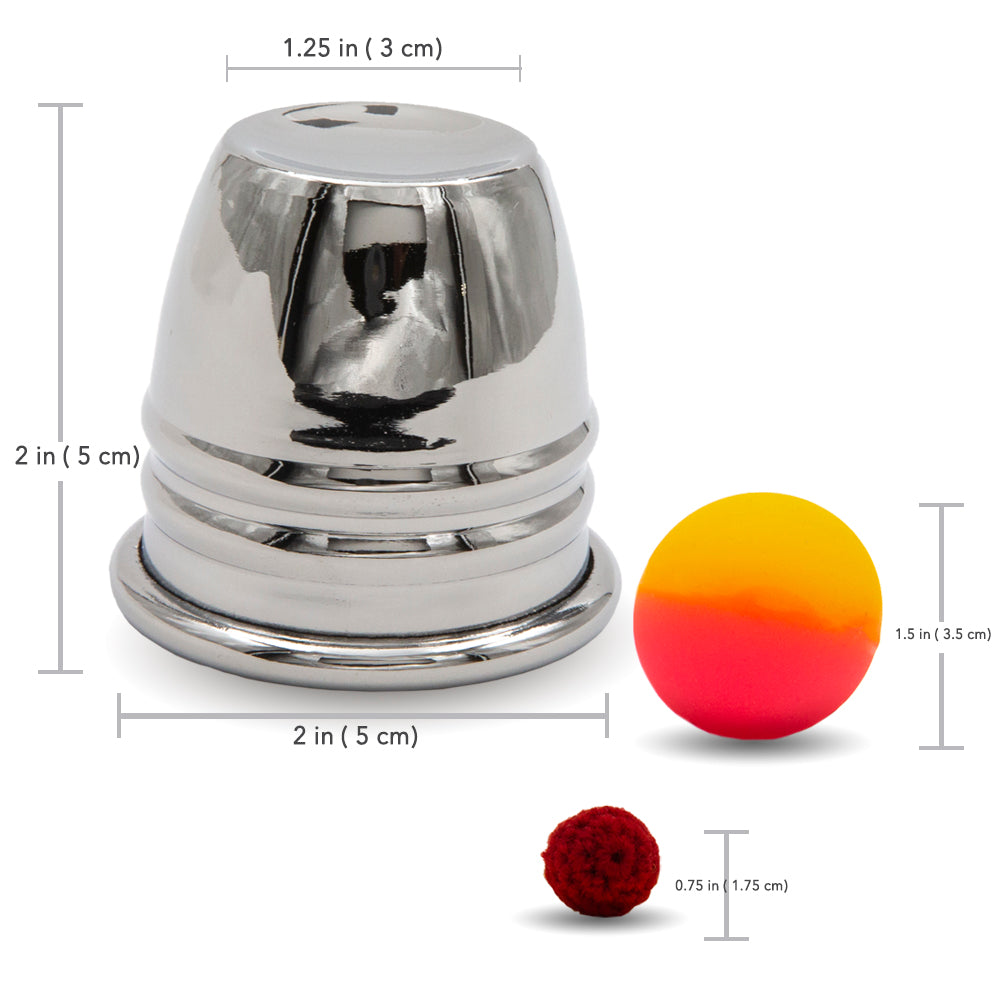 Table Hopping Cups & Balls - Chrome