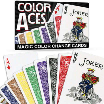 Magic Color Aces Card Trick with Special Bicycle Cards Included