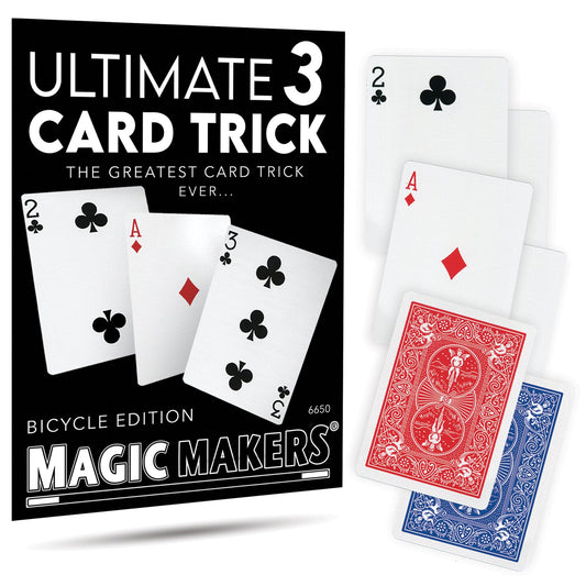 Ultimate 3 Card Trick - With Both Red & Blue Back Bicycle Card Sets