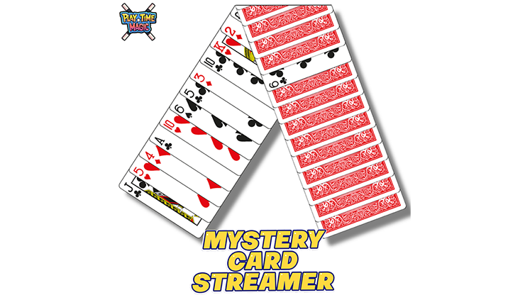 Mystery Card Streamer (Red 6 of Clubs) by PlayTime Magic DEFMA