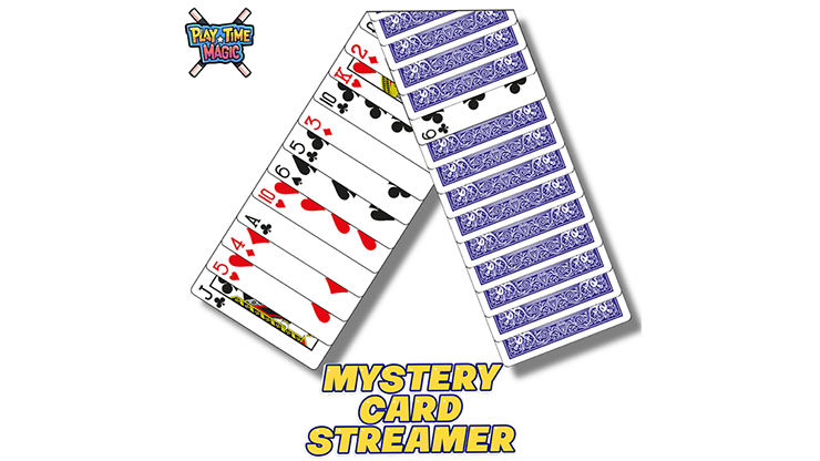 Mystery Card Streamer (Blue 6 of Clubs) by PlayTime Magic DEFMA