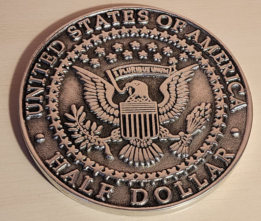 Half Dollar Giant Metal Production Coin