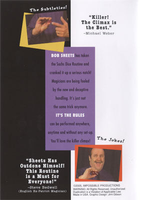 It's The Rules ( DICE ROUTINE ) by Bob Sheets - DVD