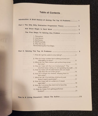 How To Solve The Top 10 Problems of Performing For Children by David Kaye (Silly Billy)