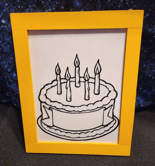 Birthday Cake Instant Art with 2 Frames and 4 Inserts