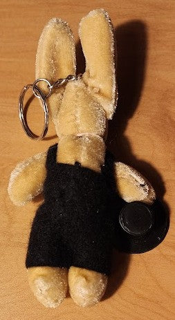 Rabbit Holding Black Top Hat Key Chain