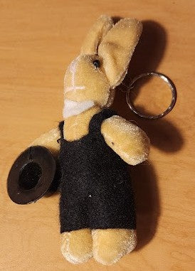 Rabbit Holding Black Top Hat Key Chain