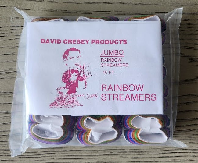 Mouth Coils Rainbow Streamers Jumbo 46 Ft by Dave Cresey (pack of 12)