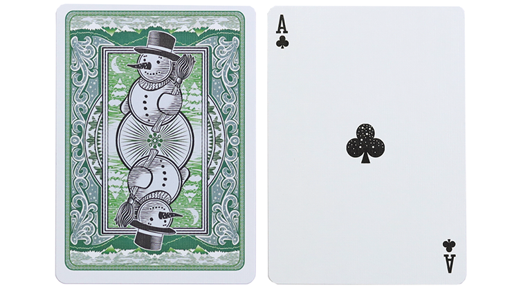 Bicycle Snowman (Green) Playing Cards – Trunk Of Magic